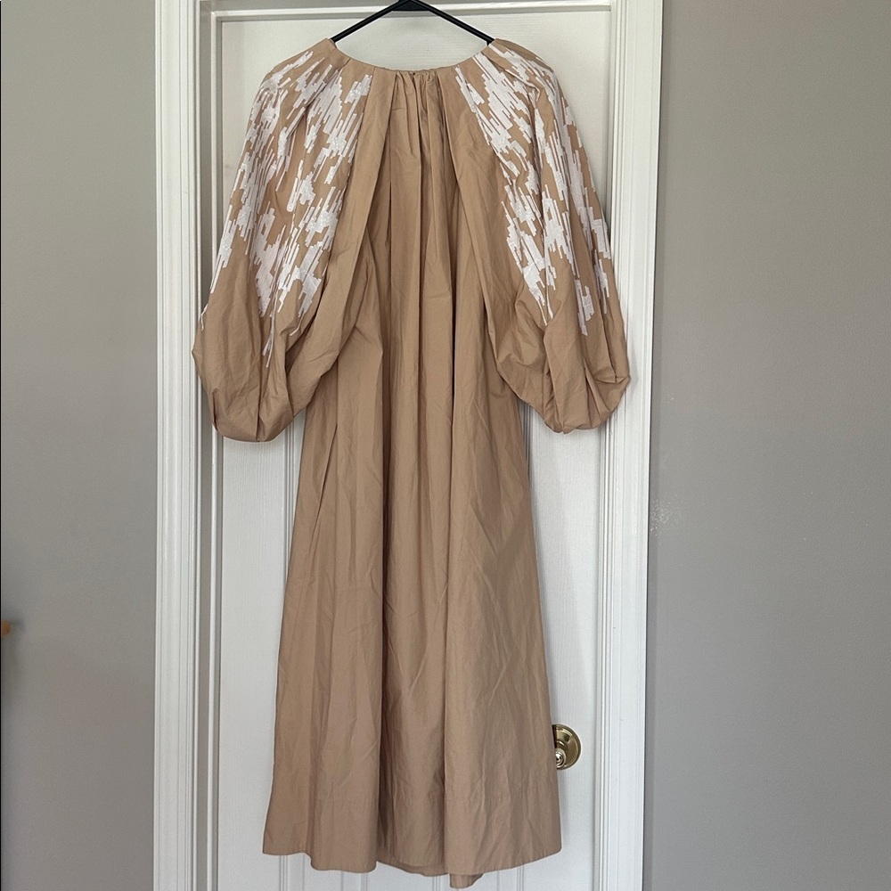 COS Embroidered Puff Sleeve Dress - Picture 4 of 13
